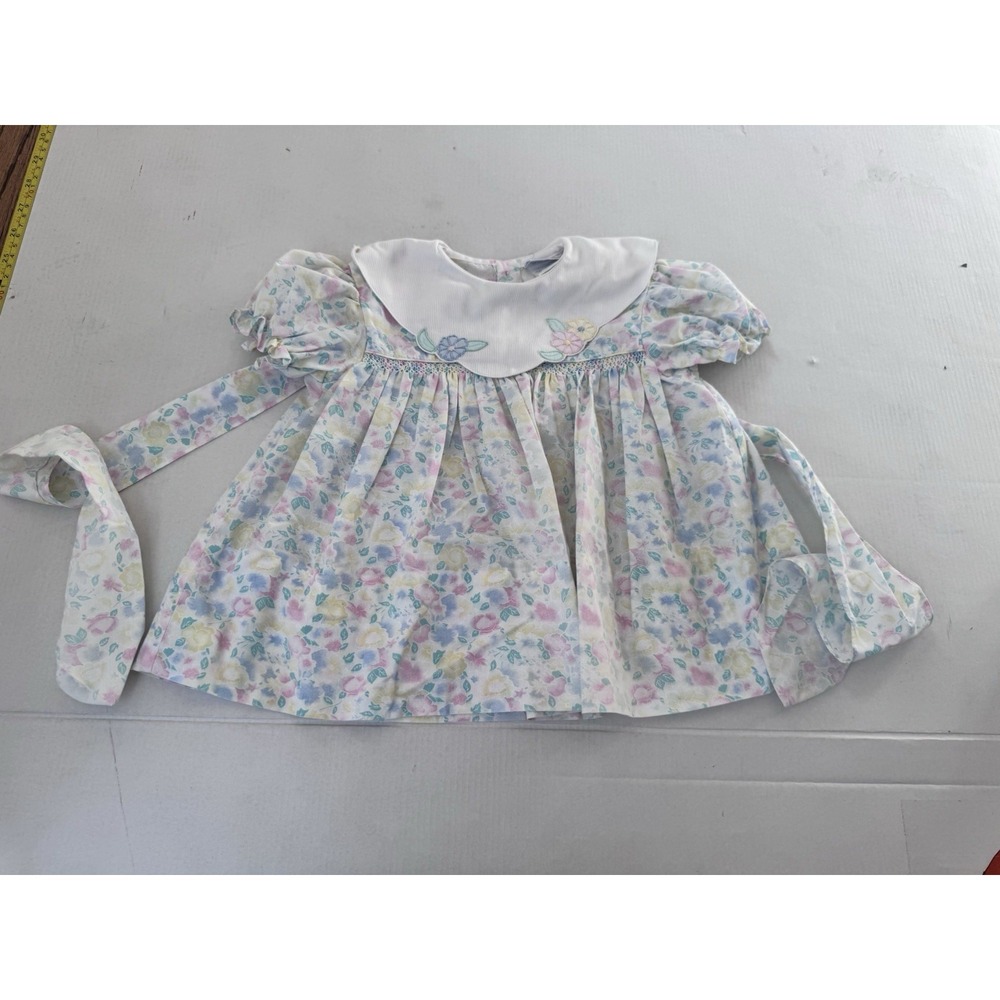 Petit Ami Vintage Baby Dress Size 24 months Floral With Matching Bloomers